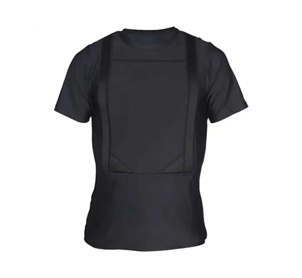 Concealed Flexible Body Armor T-Shirt w/ NIJ IIIA Front + Rear Soft Panels M