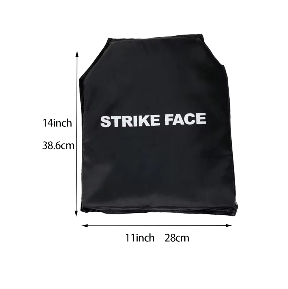 Concealable Body Armor w/ Extra Large 11inx14in Front + Rear NIJ IIIA UHMWPE Flexible Inserts - Stops 12GA, 10mm + .44Mag Black
