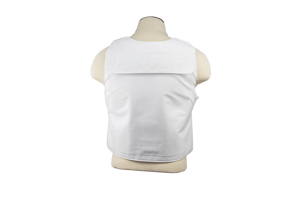 Concealable Body Armor w/ Extra Large 11inx14in Front + Rear NIJ IV Rigid Inserts - Stops 300WIN MAG + .30-06AP White
