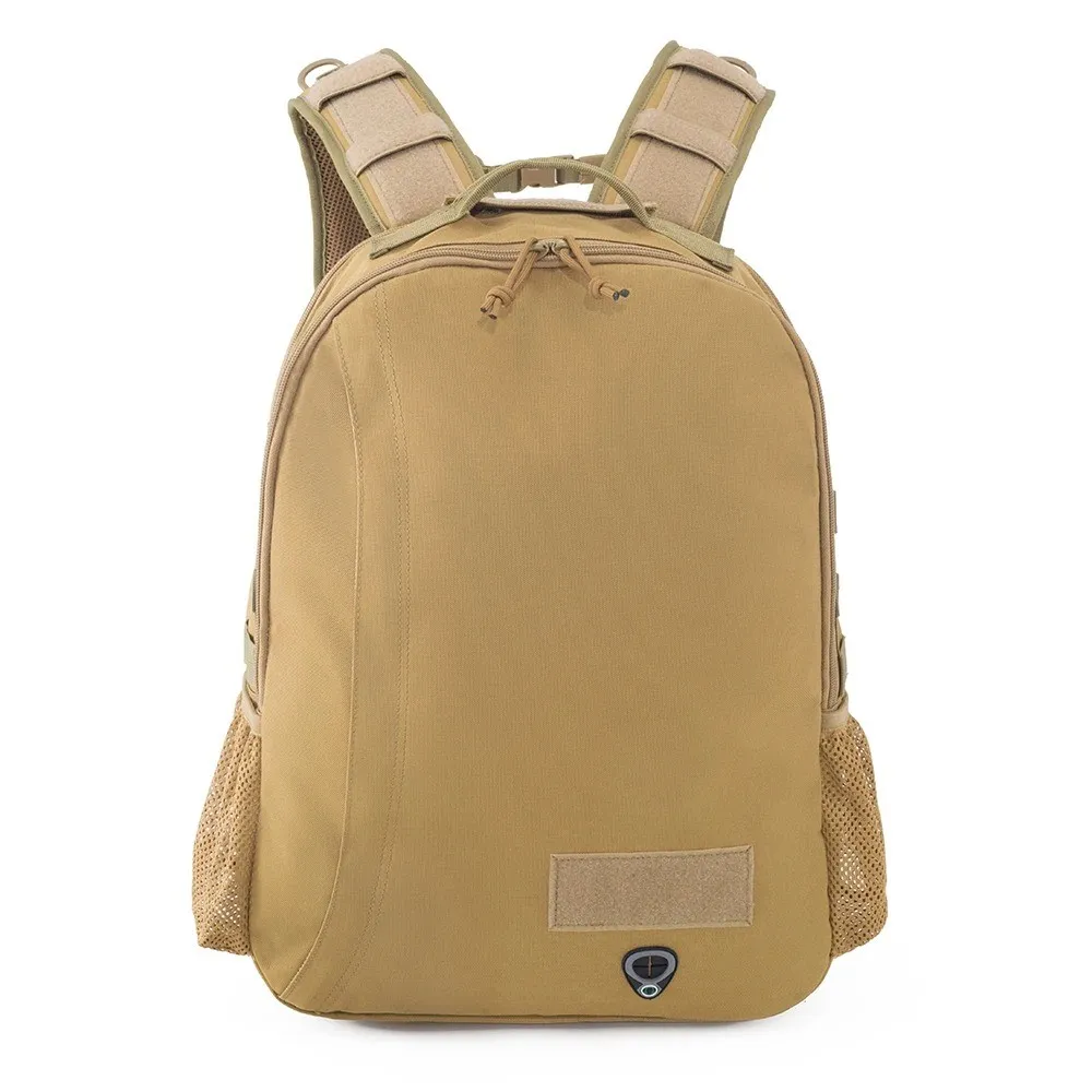 Covert Backpack Body Armor System w/MOLLE Attachments + Front + Rear NIJ III UHMWPE Rigid Panels - Stops AK-47 + AR-15 - Tan