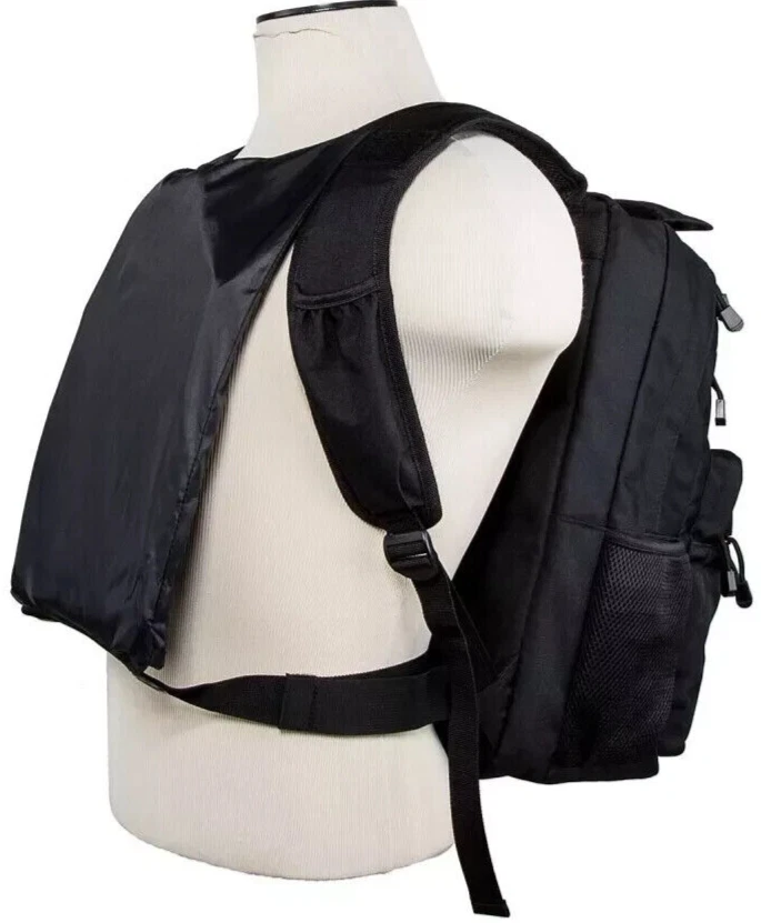 Covert Backpack Body Armor System w/ Front + Rear NIJ IV Rigid Inserts - Stops 300WIN MAG + .30-06AP - Gray