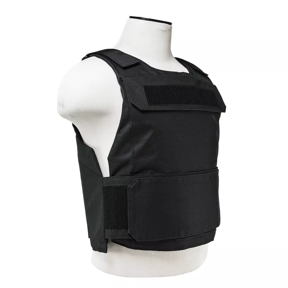 Concealable Body Armor w/ Extra Large 11inx14in Front + Rear NIJ IV Rigid Inserts - Stops 300WIN MAG + .30-06AP Black