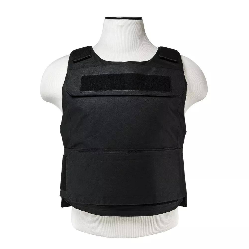 Concealable Body Armor w/ Extra Large 11inx14in Front + Rear NIJ IV Rigid Inserts - Stops 300WIN MAG + .30-06AP Black